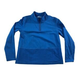 Escape by Habitat Clothes Blue Quarter Zip Pullover Mock Neck Top 30121 Small